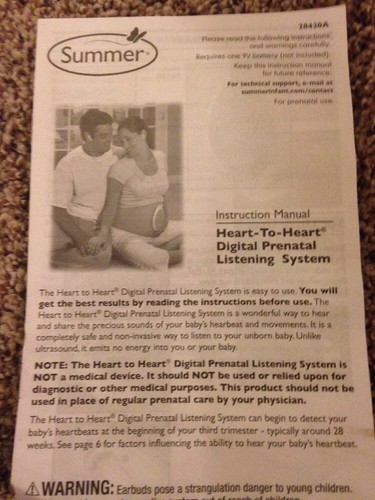 Summer Heart To Heart Digital Prenatal Listening System