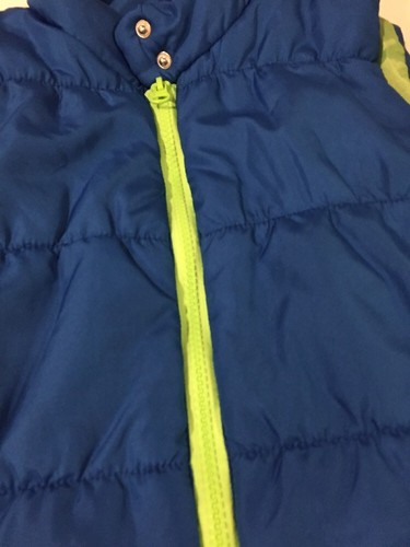 Grane Girls Down Puffer Vest Royal Blue and Green Size Large 10/12 EUC