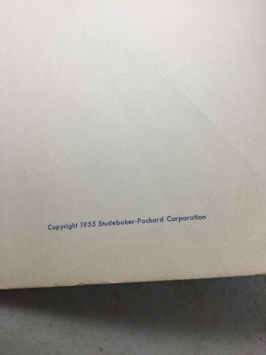 Studebacker-Packard 55th Series V-8 Engines Serviceman’s Training Book (C)1955
