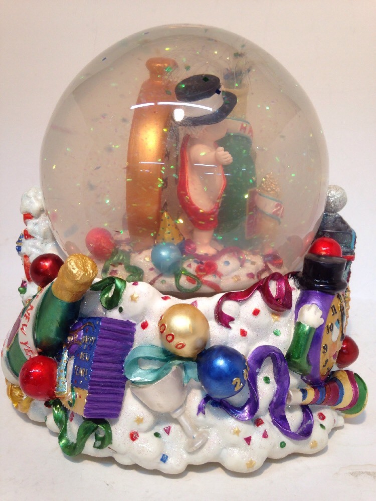 Christopher Radko HAPPY NEW YEAR 2000 MILLENNIUM EXTRAVANGAZA MUSICAL SNOWDOME