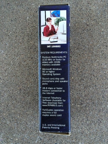 Internet Telephone Handset Skype & VoIP Applications Riparian Int100gb2 In Box