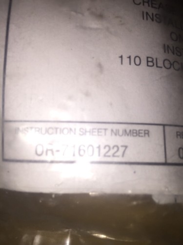 Or Tronics 0R – 70400646 Cat6 Designation Kit 110 Block