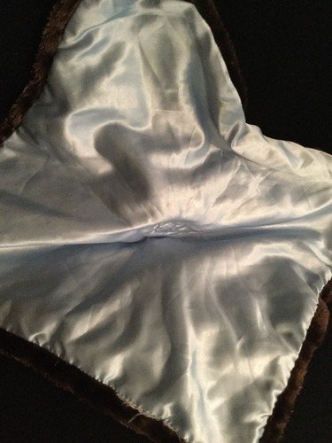 Carters Teddy Bear Security Blanket Baby Lovey Love Me Blue Star Brown