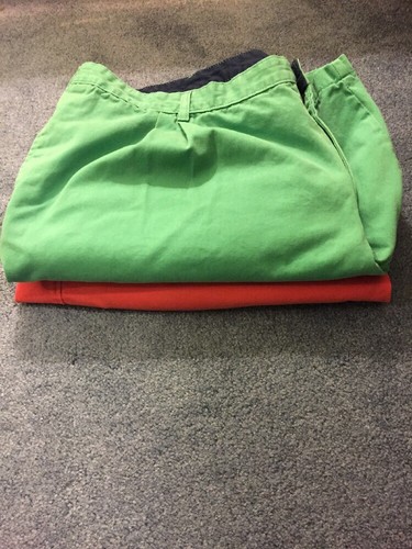 Saddlebred Big And Tall Mens Shorts Lot Cotton Coral And Green Size 50 W