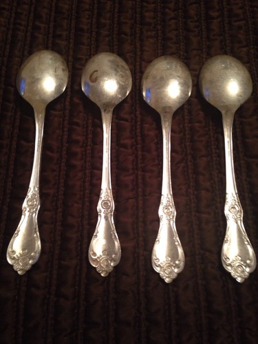 vintage wm rogers oneida silverplate spoons set of 4 silverware