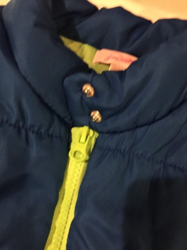 Grane Girls Down Puffer Vest Royal Blue and Green Size Large 10/12 EUC