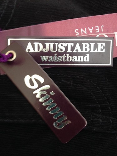 Nwt Vigoss Size 10 Girls Black Corduroy Adjustable Waist Skinny Jeans