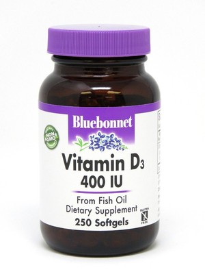 Bluebonnet Витамин D3 400 МЕ 250 капсул