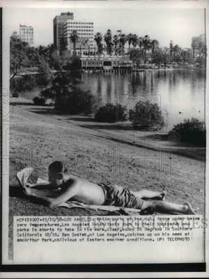 1958 Press Photo Los Angeles Clear Sunny 86 Degrees - nea34139