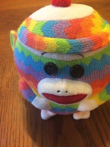Sock Monkey Rainbow TY Beanie Ballz  medium 5