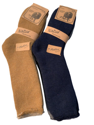 3/6 Pairs ALPACA Natur MEN'S WOOL THERMO SOX INSULATED SOCKS '' Ski Fur Lined ''