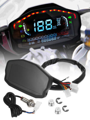 For 2,4-cylinder Durable Motorcycle LED Speedometer LCD Digital Odometer Guage