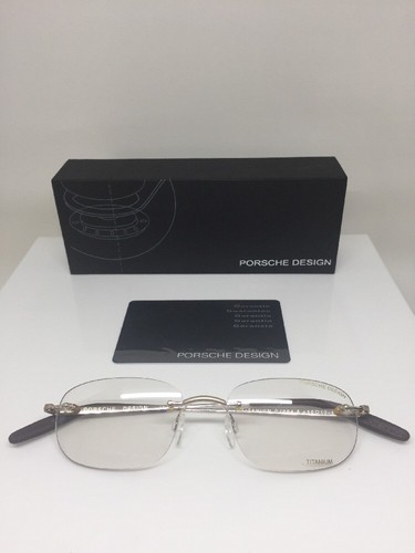 Pre-owned Porsche Design P7004 Eyeglasses C. A Satin Gold P 7004 Optical Eyewear 50mm In Clear Demo Lenses