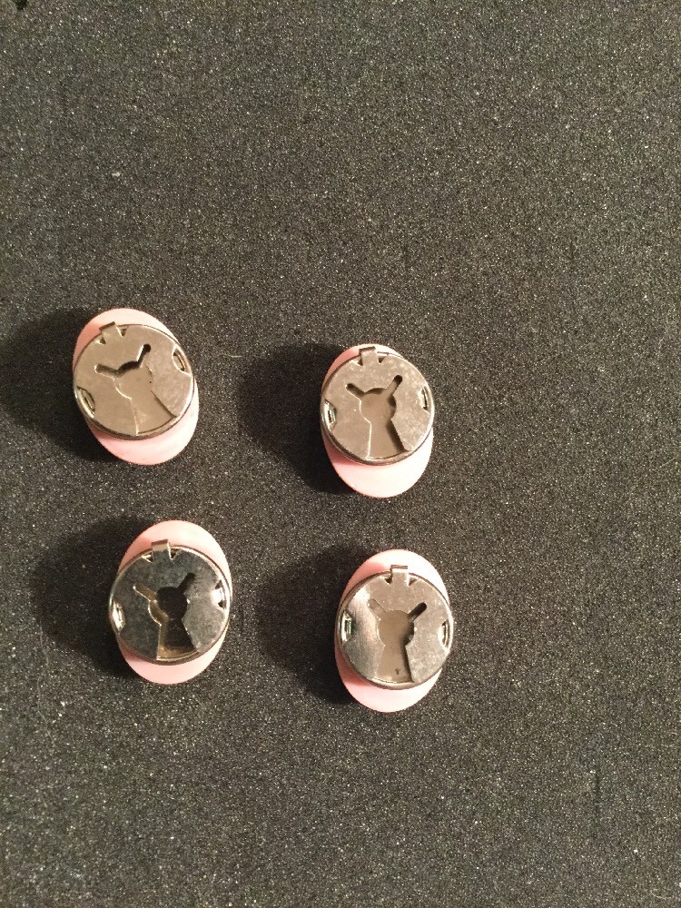 4 VINTAGE WHITE CAMEO ON PINK BACKGROUND BUTTON COVERS