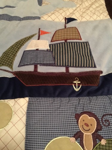 NOJO BOYS SHIPS AND ISLAND THEMED BABY QUILT