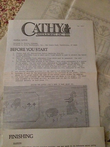 Shirley Alderman Cross Stitch COLONIAL SAMPLER Vtg 1985 CATHY Needlecraft #0407