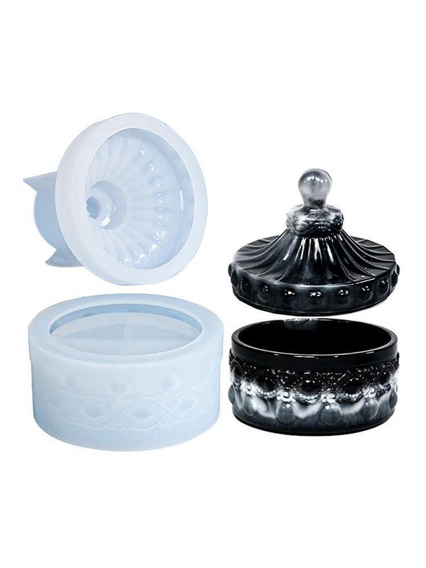 3D Silicone Mold Resin Jewelry Mould Making Candy Jar Storage Box DIY Mould Gift