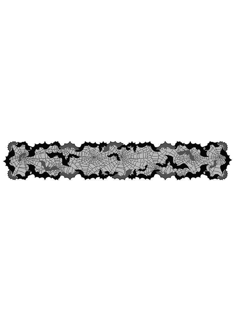 Halloween Table Runner Spooky Bat Cobweb Lace Table Runner 13x68Inch Decorations