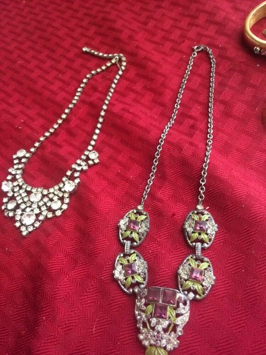 Antique Art Deco  Jewelry Lot Czech Glass Paste Stones 35 Pcs True Antique