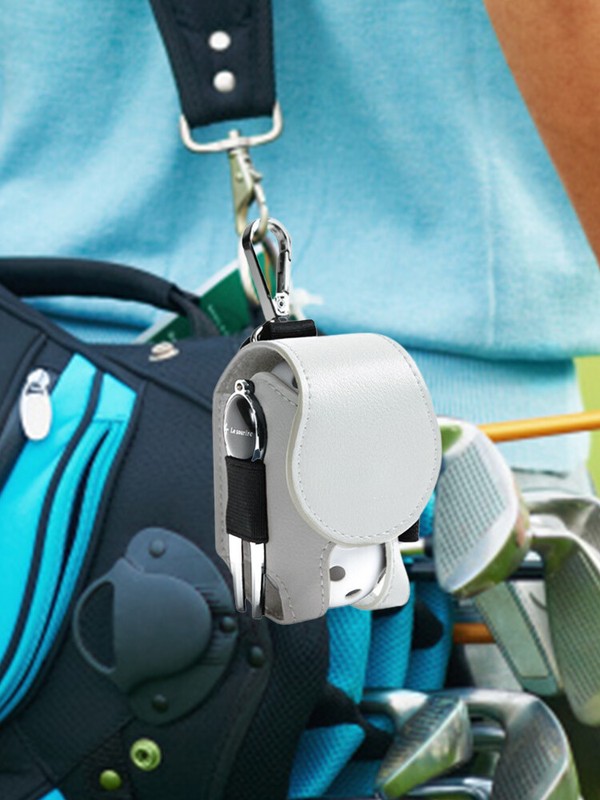 Leather Golf Ball Holder Pouch Bag Golf Tees Accessory Storage Pocket with Hook
