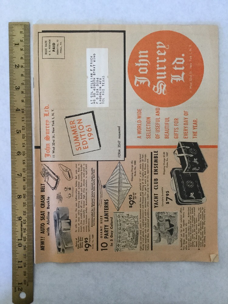 John Surrey Ltd Gift Catalog 1961 Mail Vintage 11 W 32nd St NY Lot Pipes