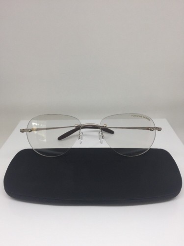 Pre-owned Porsche Design P7003 Titanium Eyeglasses C. A Satin Gold P 7003 Eyewear 52mm In Clear Demo Lenses