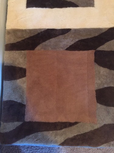 Genuine Shearling Inlaid Mattress Pad, Rug, Wall Hanging OOAK AMAZING ARTWORK!