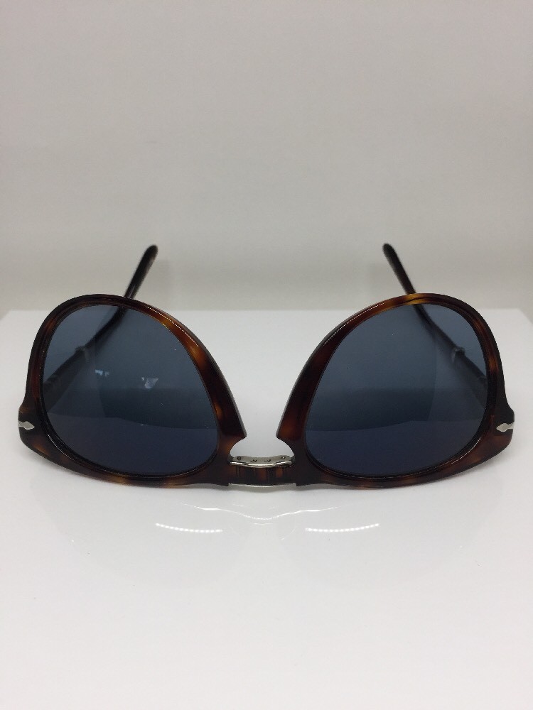 Pre-owned Persol Authentic  714 Sunglass Blue Polarized Steve Mcqueen Dark Havana 54mm In Polarized Blue Gradient