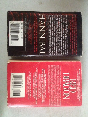 Thomas Harris Hannibal Red Dragon Fiction Paperback novel lot of 2 book