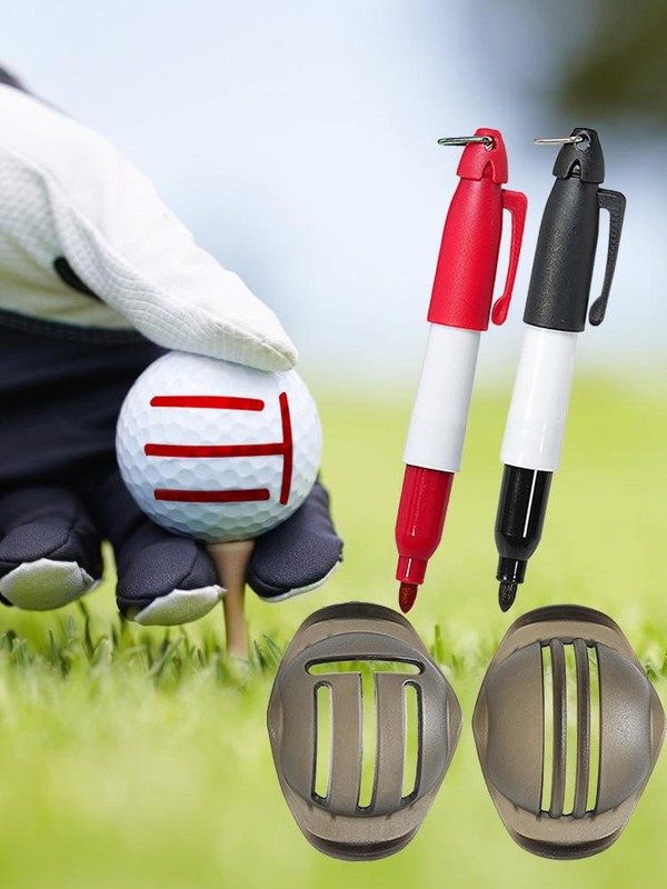Marker Line Drawing Alignment Tool Kit With Golf Ball Marker Set