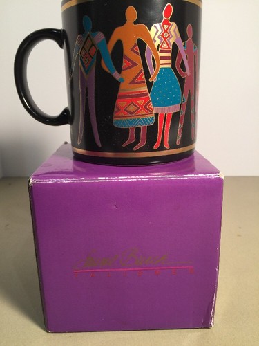Laurel Burch Talismen Mug Cup MG1125 Black & Gold Detail NIB