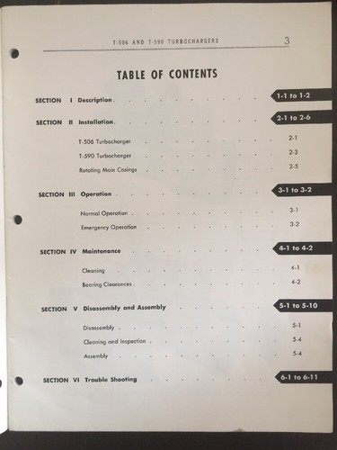 Cummins T506 T590 Turbochargers Operator Operation Service Maintenance Manual