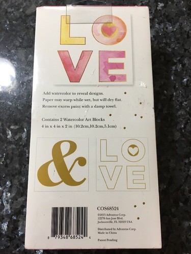 Creative Girl Julie Comstock COS68524 Watercolor Art Blocks DIY Home Decor Love