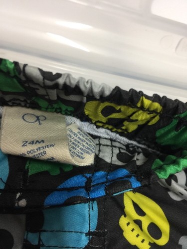 OP Swimsuit Boys Infant 24 Months Skull Design Blue Black UPF 50 Shorts