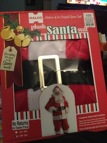 Santa Claus Suit Economy Complete 10pcs. Jacket Size 50 to 56 - NEW