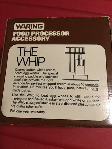 Waring The Whip Food Processor Accessory NIB FP901