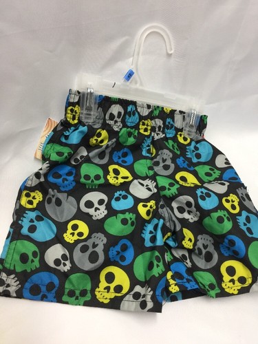 OP Swimsuit Boys Infant 24 Months Skull Design Blue Black UPF 50 Shorts