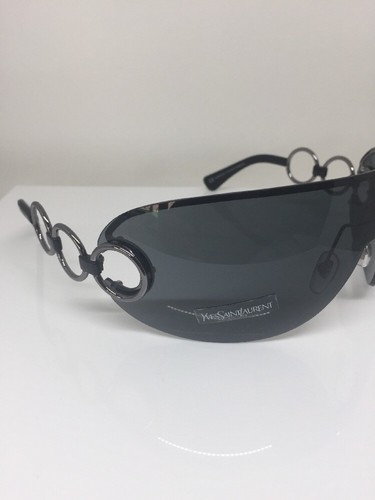 Pre-owned Saint Laurent Yves  Shield Sunglasses Ysl 6115/s Sunglasses C. 6w5 Dark Grey In Gray