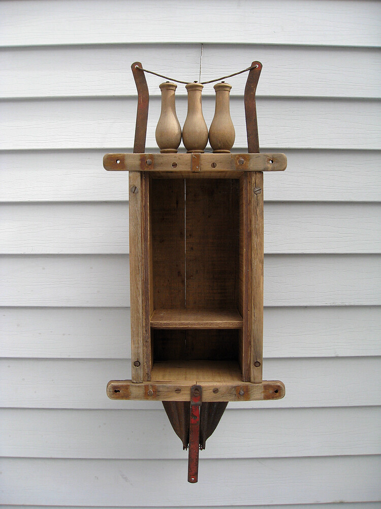 Primitive Rustic Decorative Reliquary Wall Display Cabinet/Shelf