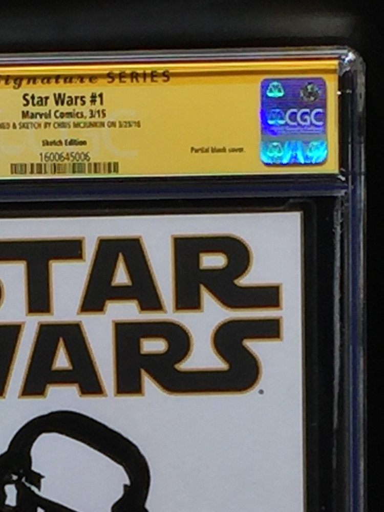 STAR WARS 1 STORMTROOPER 9.8 SKETCH COVER CGC SIGNATURE SERIES CHRIS MCJUNKIN