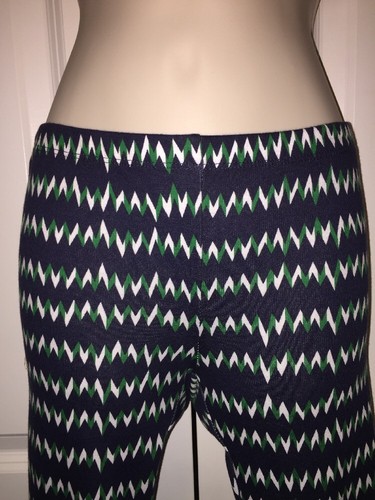 Dreampop Leggings Sz 10/12 Chevron Navy Blue Cotton Blend Winter NWT!