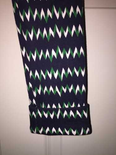 Dreampop Leggings Sz 10/12 Chevron Navy Blue Cotton Blend Winter NWT!