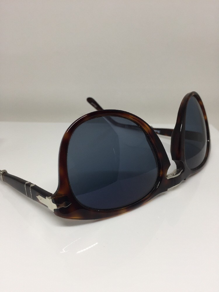 Pre-owned Persol Authentic  714 Sunglass Blue Polarized Steve Mcqueen Dark Havana 54mm In Polarized Blue Gradient