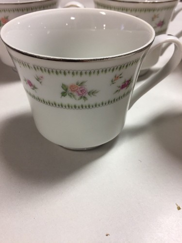 5 Abingdon Fine Porcelain China Cups, Made In Japan