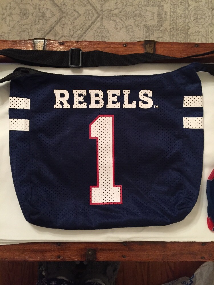 Lot of 5 Womens Ole Miss Rebels Jersey Bag Infinity Scarf License Tag & Fan Tape