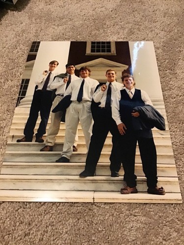 Color 11x14 Photograph Vintage Unknown Photographer College Guys