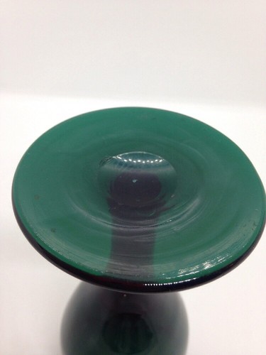 EARLY 19TH CENTURY ANTIQUE WINE GLASS GREEN EMERALD GOBLET STEM AMERICAN