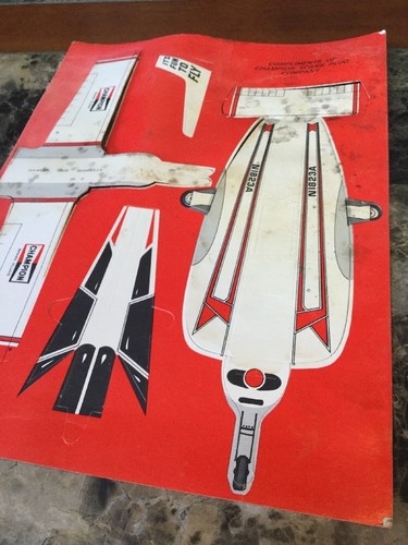 Vintage Rare Compliments Of Champion Spark Plug Company Punch Out Airplane Toy