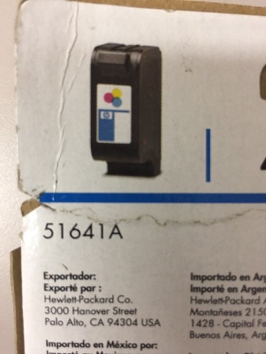 Lot Of 2 HP 41 Ink Cartridge Tri Color 51641A