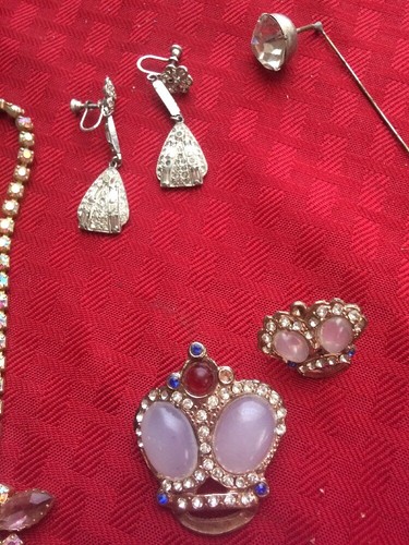 Antique Art Deco  Jewelry Lot Czech Glass Paste Stones 35 Pcs True Antique